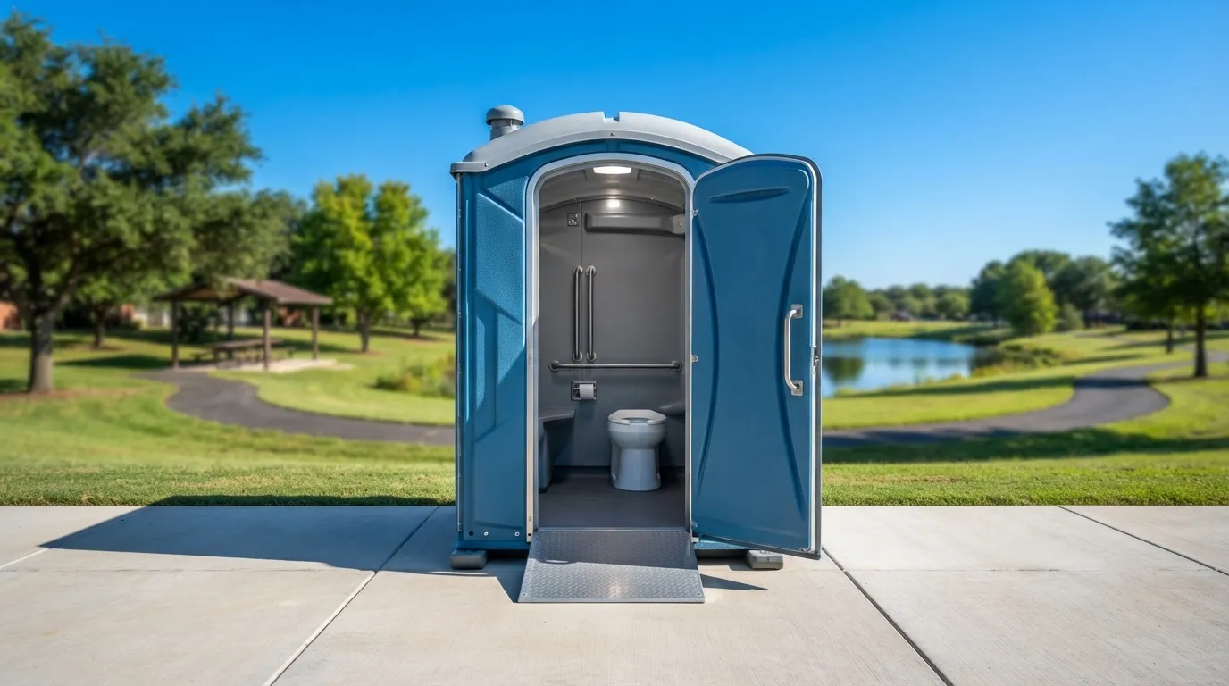 ADA accessible porta potty from our Quincy fleet